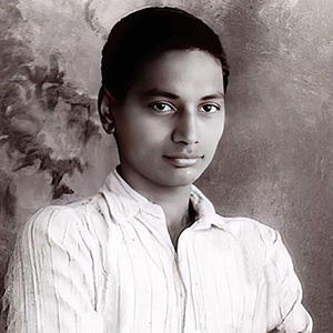 closeup of Parthasarthy as a young man