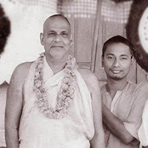 Some senior disciples of Swami Sivananda standing include Swami Paramananda, Swami Venkatesananda and Swami Chidananda