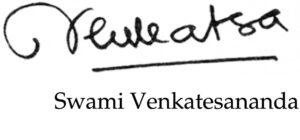 Swami Venkatesananda signature